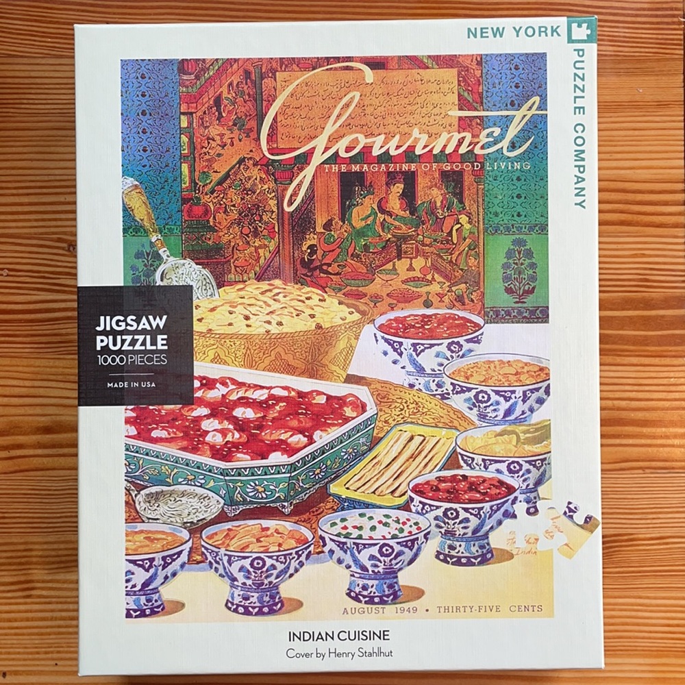 New York Puzzle Company 1000 pieces Indian Cuisine, Gourmet Magazine